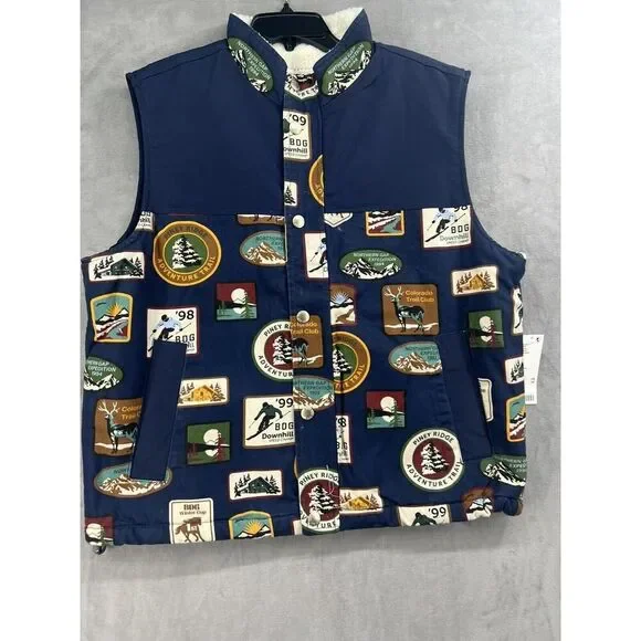 Urban Outfitters BDG Blocked Mock Neck Vest Size Xlarge Printed Mens